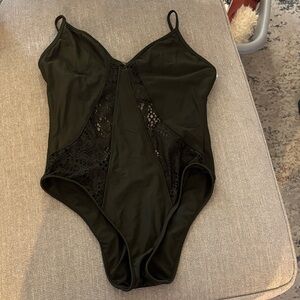Hunter Green Lace One Piece Swimsuit